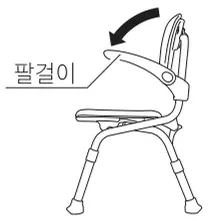좌우의 팔걸이 내리기