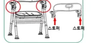 팔걸이 세트 및 등받이 프레임 고정
