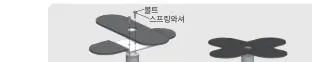 상판 지지대와 중심 본체 조립 (조립 전 / 조립 후)