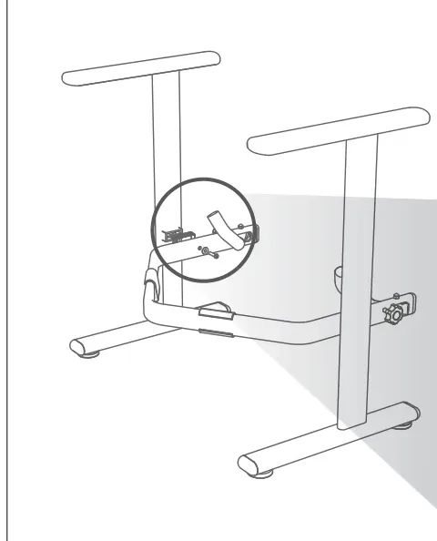 양쪽 다리프레임에 패킹·와샤·볼트 체결