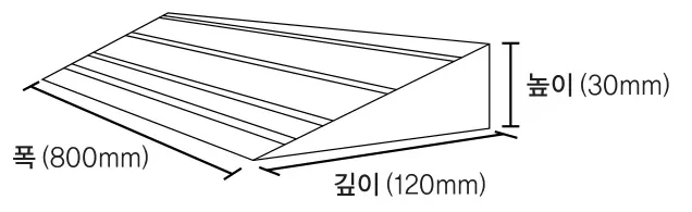 제품규격 — 폭(800mm) × 깊이(120mm) × 높이(30mm)