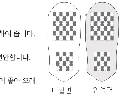 양면 논슬립 패드 배치 — 바깥면·안쪽면