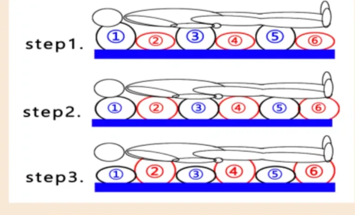 작동원리 — step1·step2·step3 교대 부양