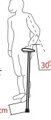 바른 길이 결정 — 발끝 앞바깥 20cm, 팔꿈치 30~40°