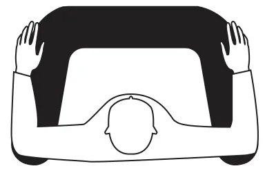 올바른 사용위치 — 보행차 안쪽에서 양손으로 잡고 사용