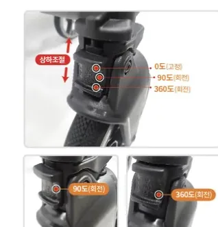 조향장치 — 상하조절, 0도(고정)·90도(회전)·360도(회전)