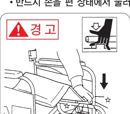 시트파이프를 잡고 누르면 손을 다칠 위험 — 손을 편 상태로 누름