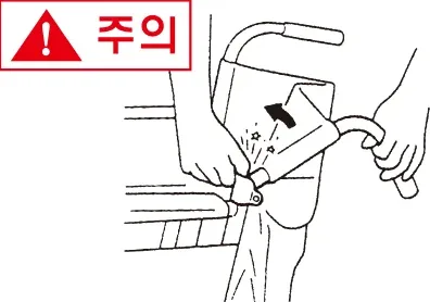 손잡이 올리기 2 — 손 끼임 주의