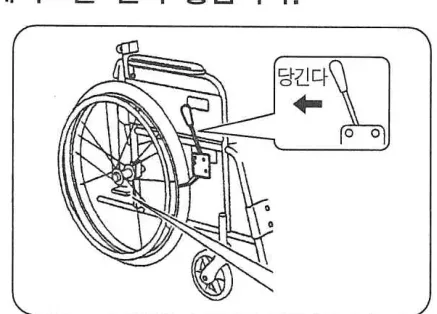 브레이크를 당겨 거는 모습