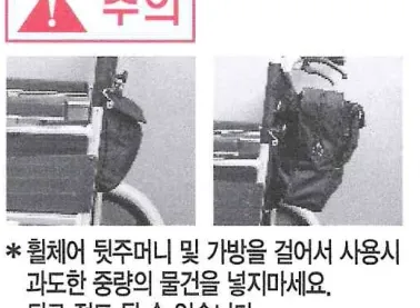 뒷주머니·가방에 과도한 중량을 넣으면 뒤로 전도 위험