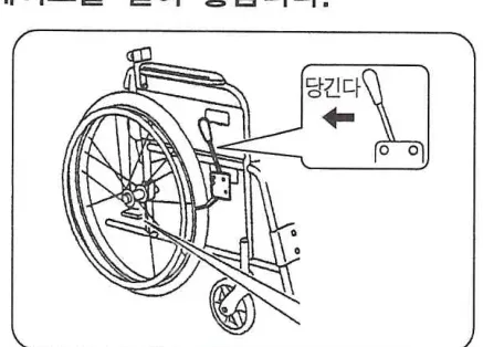 브레이크를 당겨 거는 모습