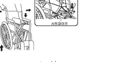 휠체어 펼치기 — 시트 프레임을 눌러 펼침(시트파이프)