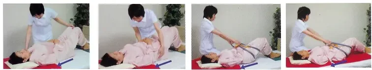 본인의 힘으로 머리쪽 이동 순서 ①②③④