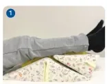 큰 쿠션으로 하반신을 받쳐 사용