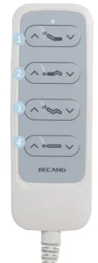 리모컨 — ①등판 ②다리판 ③등·다리판 동시 ④높낮이