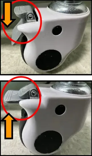 바퀴 고정/해제 레버