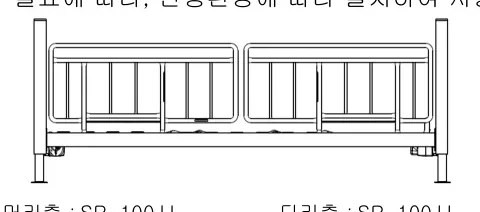 사이드레일 권장 설치 위치 (머리측·다리측 2개 설치 예)